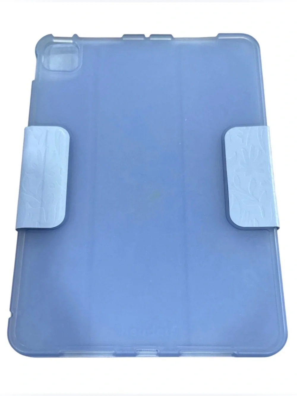 heyday Light Blue Tablet Folio Case with Floral Magnetic Straps